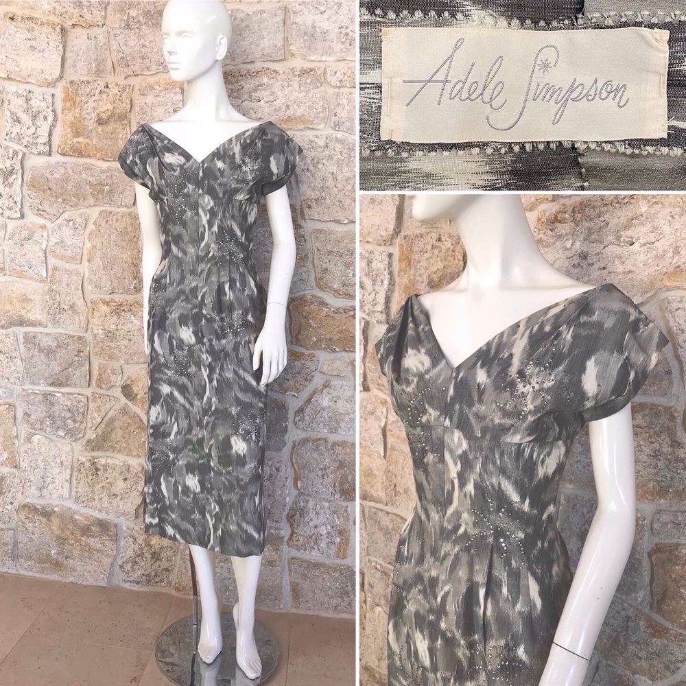 Beautiful Vintage 1950s Adele Simpson Embellished New Look Dress